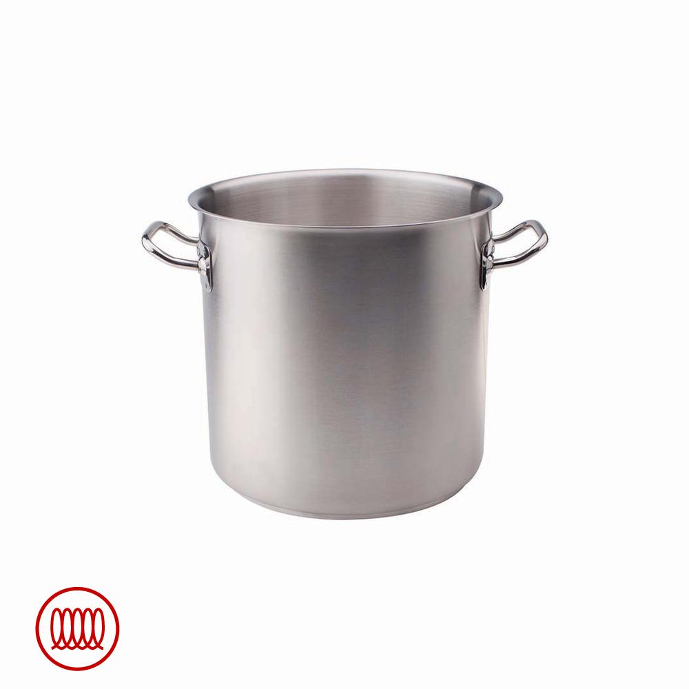 Agnelli Acciaio Inox Hoher Induktionstopf mit zwei Griffen