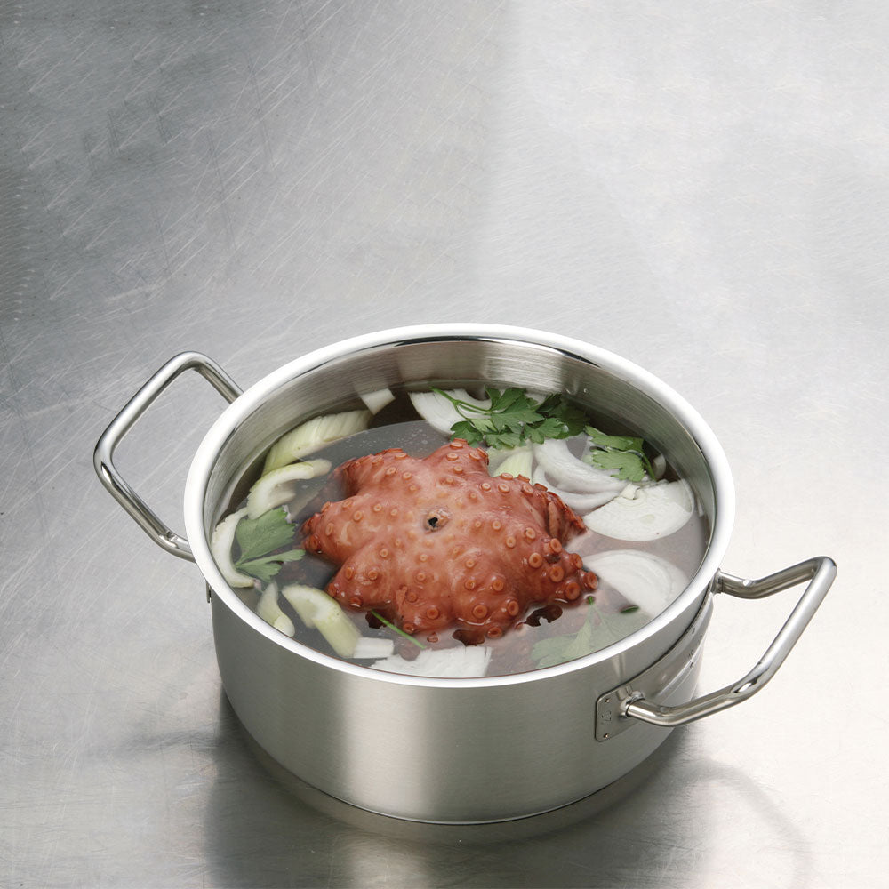 Acciaio Inox High Induction Pot With Two Handles