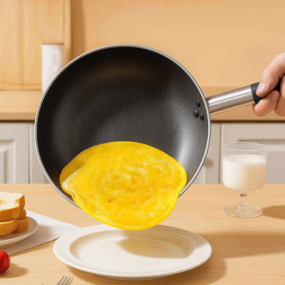 Acciaio Inox Platinum Low Non-Stick Induction Pan with Handle