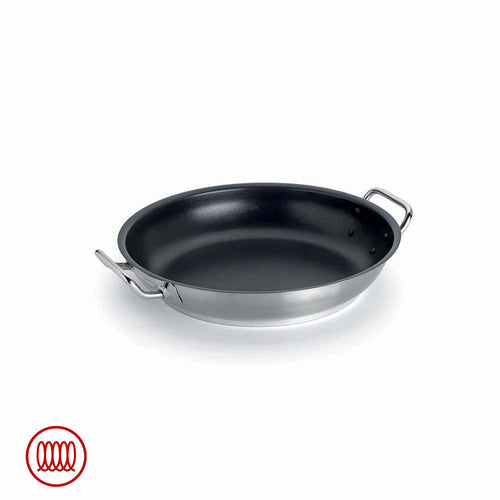 Agnelli Acciaio Inox Platinum Tegame Basso Induzione Antiaderente Con Due Maniglie
