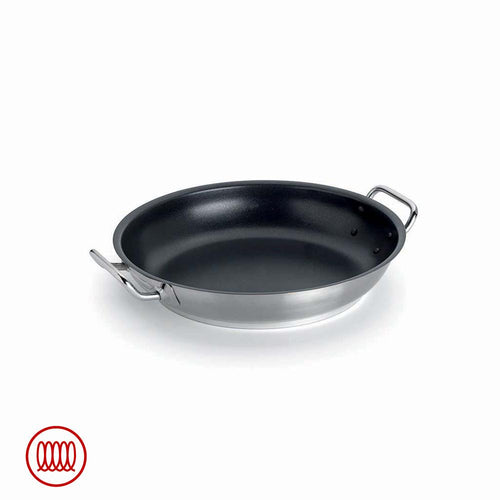 Agnelli Acciaio Inox Platinum Tegame Basso Induzione Antiaderente Con Due Maniglie