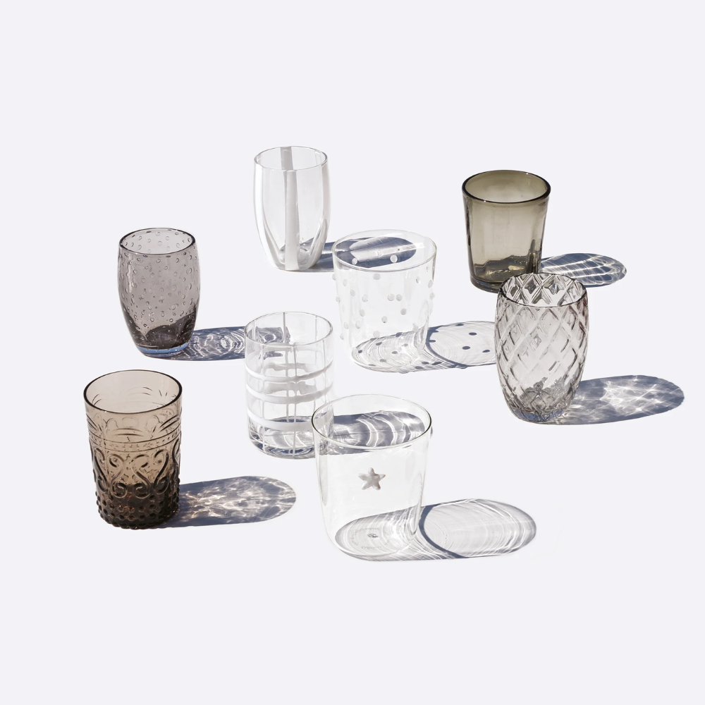 Melting Pot Bicchiere Acqua in Vetro - Set 6 Pezzi