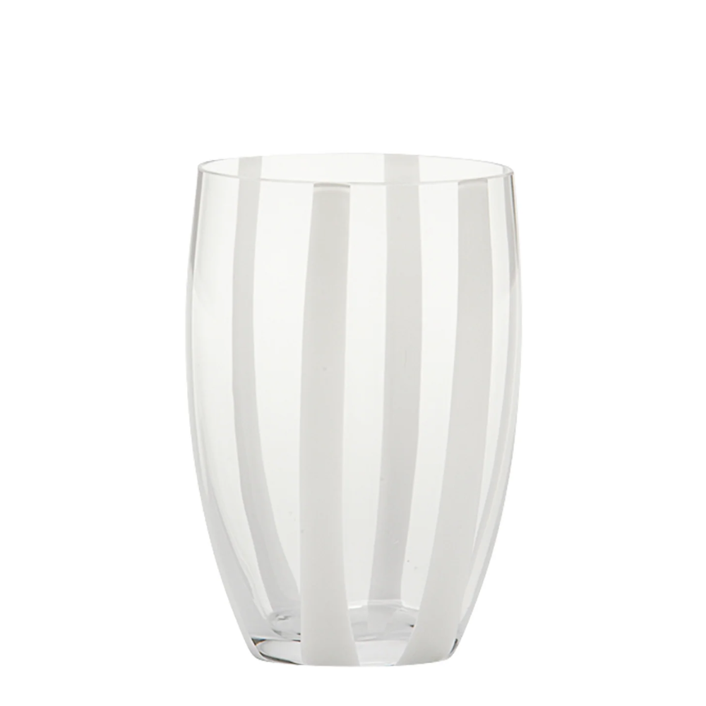 32 cl - Gessato Water Glass with Stripes in Handcrafted Glass - Set 6 Pieces