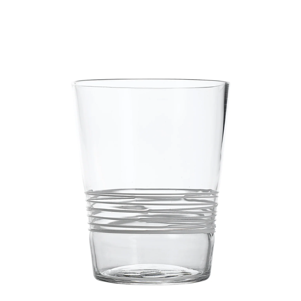 40 cl - Filante Water Glass with Stripes in Blown Glass - Set 6 Pieces
