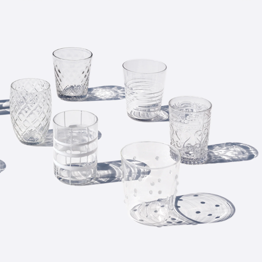 Melting Pot Bicchiere Acqua in Vetro - Set 6 Pezzi