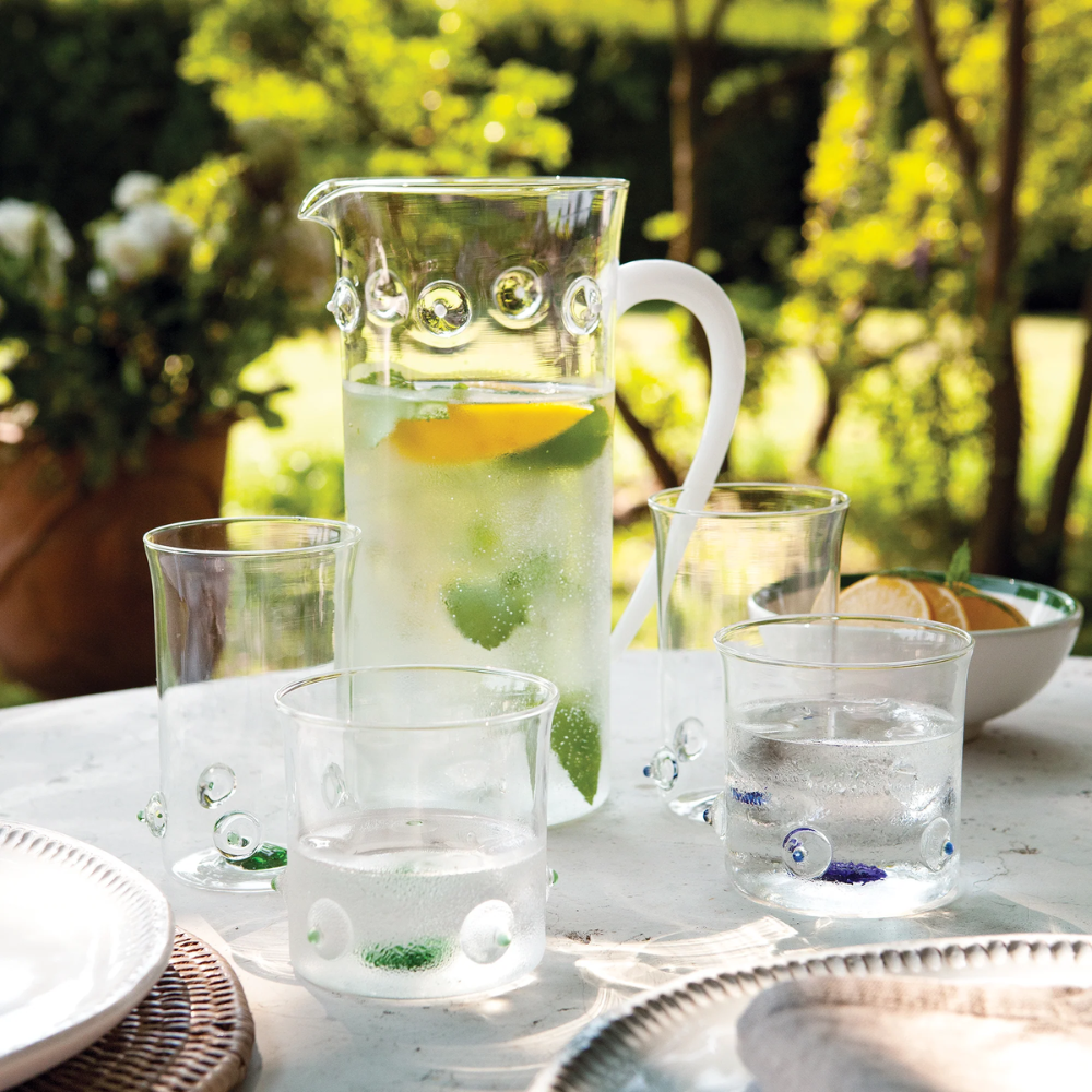 38 cl - Patèa Colorful Dotted Water Glasses in Borosilicate Glass - Set of 6 Pieces