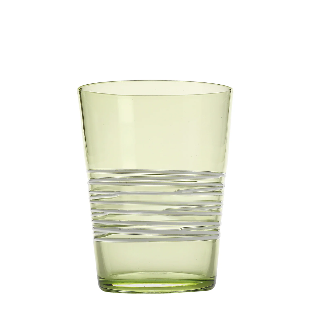 40 cl - Filante Water Glass with Stripes in Blown Glass - Set 6 Pieces