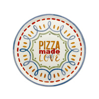 31 cm - Saturnia Pizza Handmade Piatto Pizza 3 Decori In Porcellana Set 6 Pz