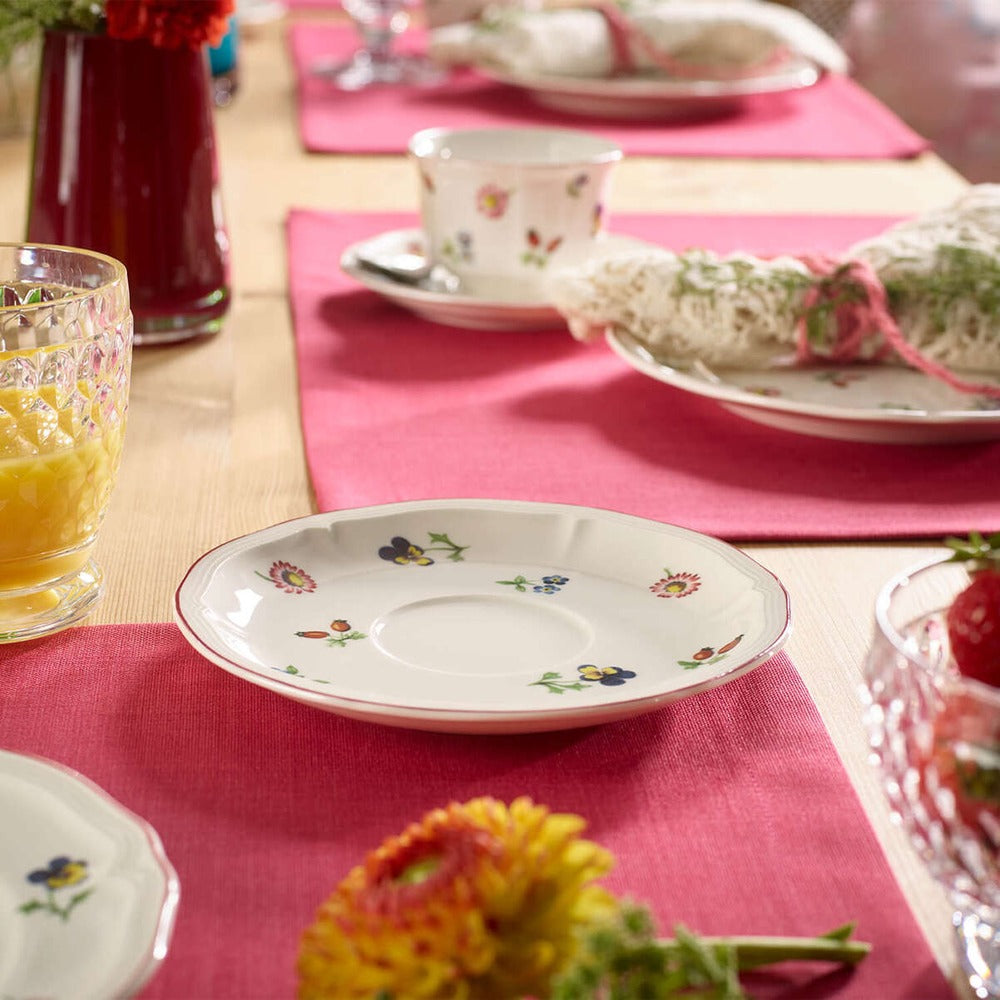 17 cm - Villeroy & Boch Petite Fleur Piattino Tazza Cappuccino In Porcellana Premium - Set 6 Pz
