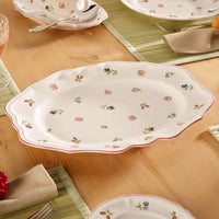 36.70x26.40 cm - Villeroy & Boch Petite Fleur Vassoio Piatto Presentazione In Porcellana Premium