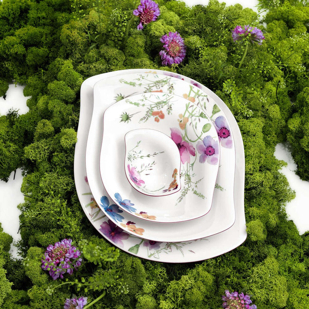 34x26 cm - Villeroy & Boch Mariefleur Serve & Salad Piatto Portata In Porcellana Premium - Set 6 Pz