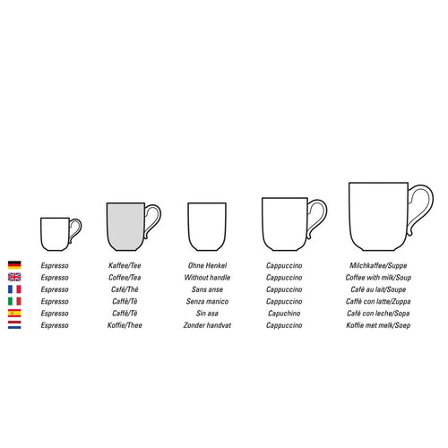 12 cl - Villeroy & Boch Mariefleur Gris Basic Tazza Tè In Porcellana Premium - Set 6 Pz
