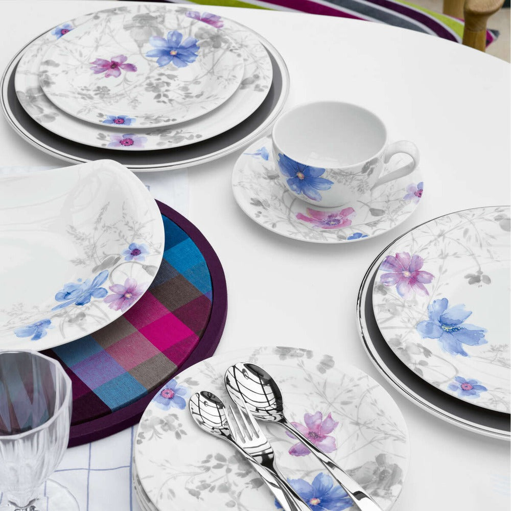 26.8 cm - Villeroy & Boch Mariefleur Gris Basic Piatto Piano In Porcellana Premium - Set 6 Pz