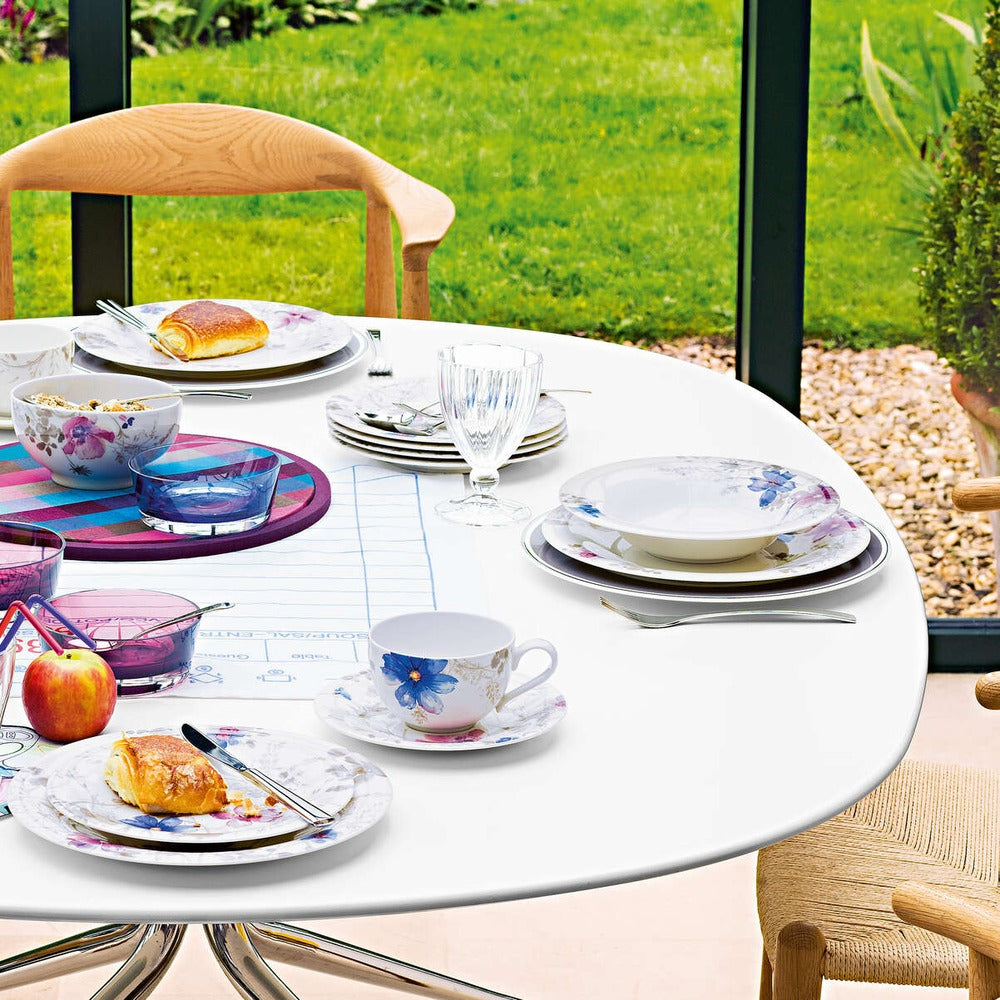 21.5 cm - Villeroy & Boch Mariefleur Gris Basic Piatto Dessert In Porcellana Premium - Set 6 Pz