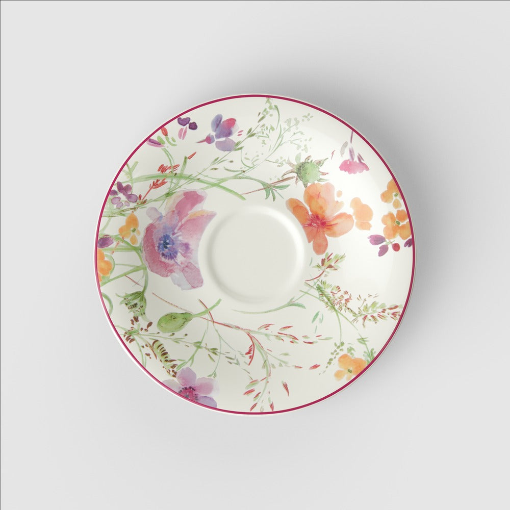 16.7 cm - Villeroy & Boch Mariefleur Tea Piattino Tazza Tè In Porcellana Premium - Set 6 Pz