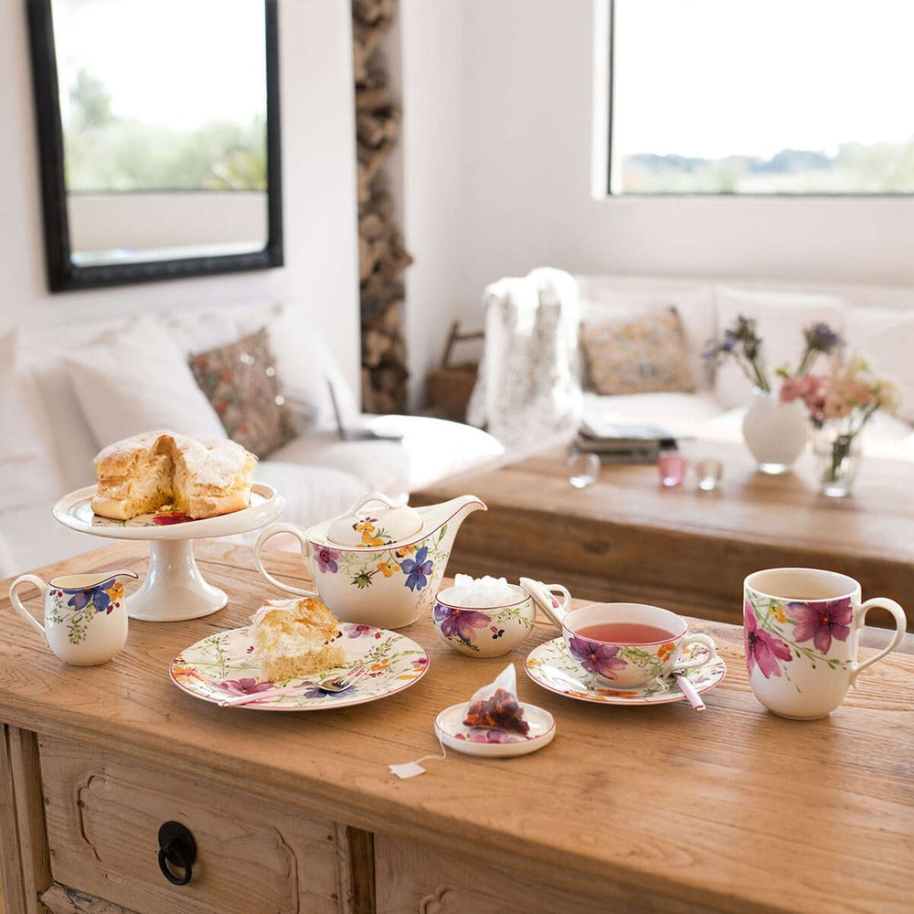 16.7 cm - Villeroy & Boch Mariefleur Tea Piattino Tazza Tè In Porcellana Premium - Set 6 Pz