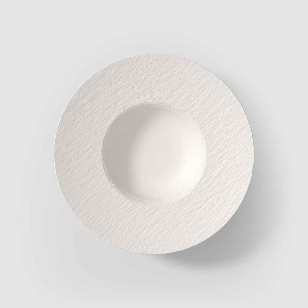 28 cm - Villeroy & Boch Manufacture Rock Blanc Piatto Pasta In Porcellana - Set 6 Pz