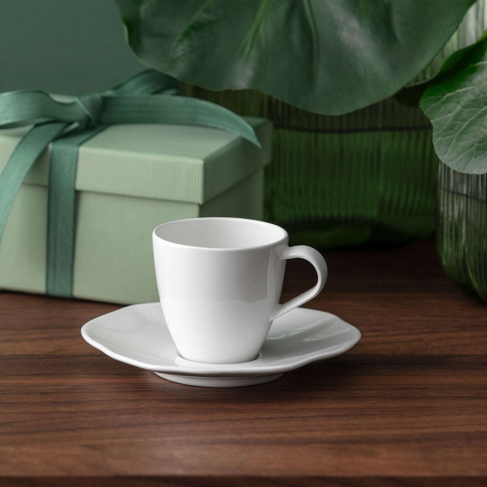 11.6 cm - Villeroy & Boch Pura Piattino Tazza Caffè In Porcellana Premium - Set 6 Pz