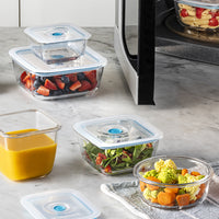 18x14 cm - Bormioli Rocco Frigoverre Smart Contenitore Per Alimenti Rettangolare Con Valvola Salva Freschezza In Vetro