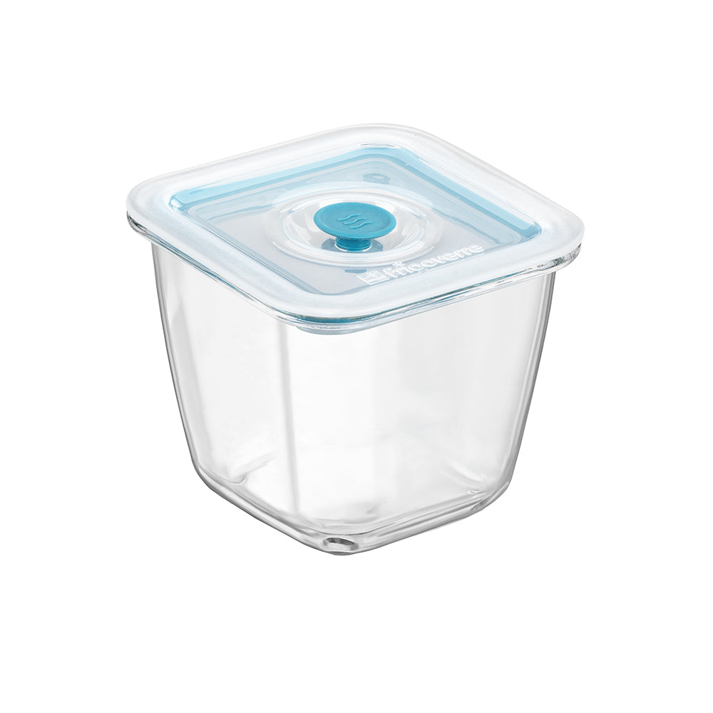 12x12 cm - Frigoverre Smart Hoher Quadratischer Lebensmittelbehälter Mit Frischeventil Aus Glas