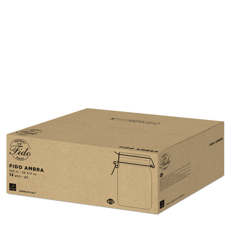 100 cl - Bormioli Rocco Fido Ambra Vaso Ermetico In Vetro - Set 12 Pz