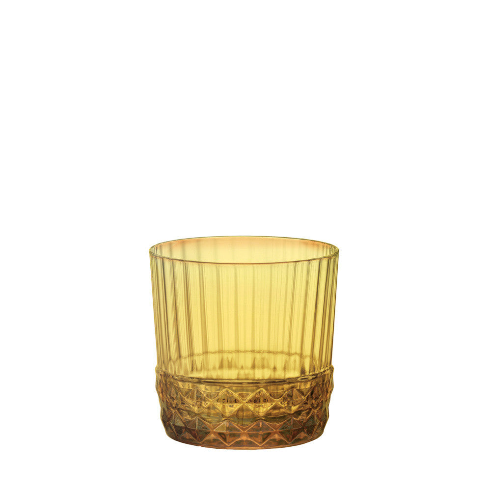 30 cl - Bormioli Rocco America 20s Ambra Bicchiere Whisky Rocks In Vetro - Set 6 Pz