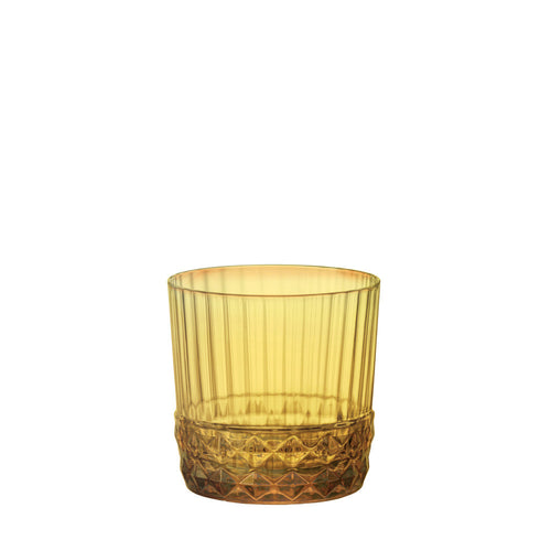 30 cl - Bormioli Rocco America 20s Ambra Bicchiere Whisky Rocks In Vetro - Set 6 Pz