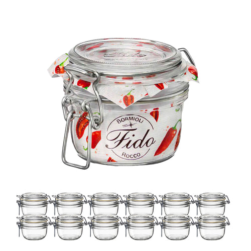 12 5 Cl Bormioli Rocco Fido Vasetto Ermetico Cilindrico In Vetro Set 12 Pz