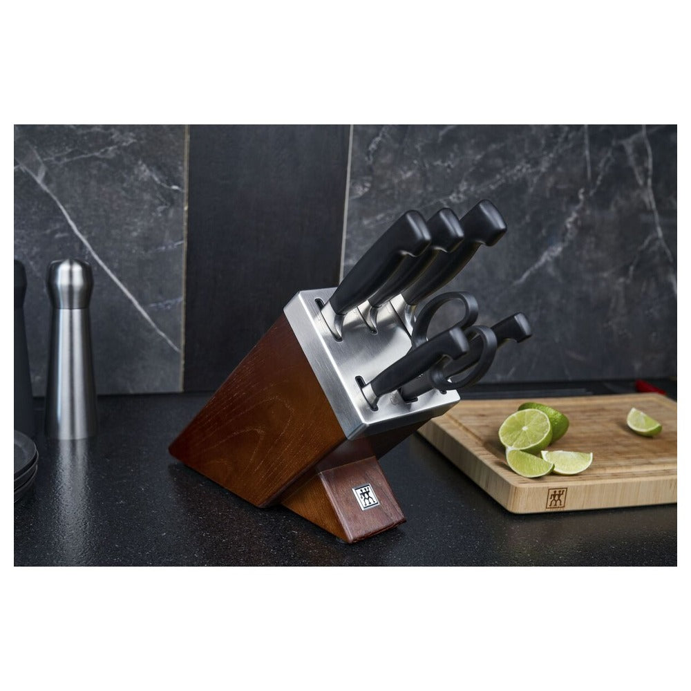 Zwilling 4 Stars Set Coltelli Con Ceppo In Frassino - Set 7 Pz