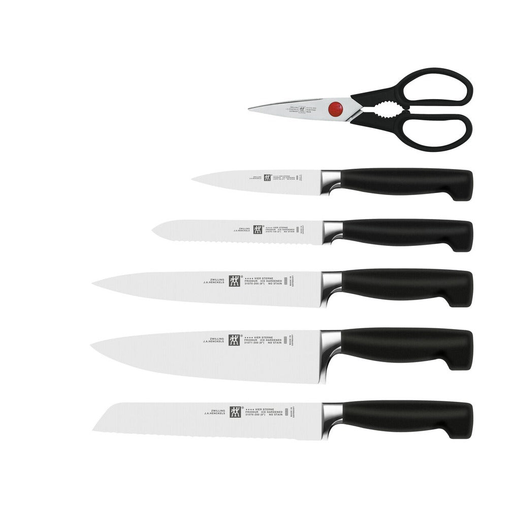 Zwilling 4 Stars Set Coltelli Con Ceppo In Frassino - Set 7 Pz