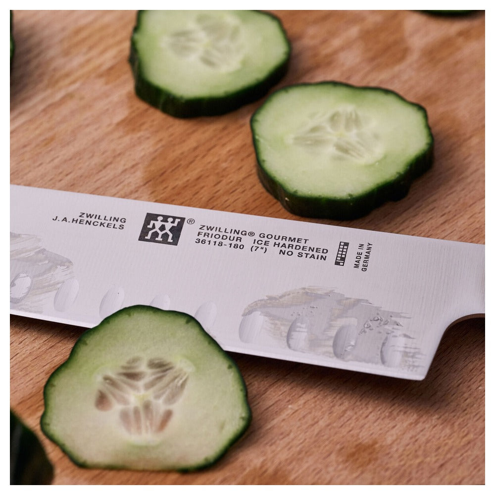 18 cm - Zwilling Gourmet Coltello Santoku Alveolato In Acciaio Inox