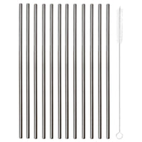 21 5 Cm Paderno Cannucce Riutilizzabili Dritte In Acciaio Inox Con Scovolino Set 12 Pz