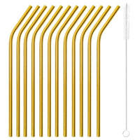 21 5 Cm Paderno Cannucce Riutilizzabili Curve In Acciaio Inox Con Scovolino Set 12 Pz