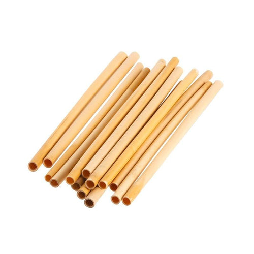 20 Cm Paderno Cannucce 5 7 Mm In Bambu Set 24 Pz