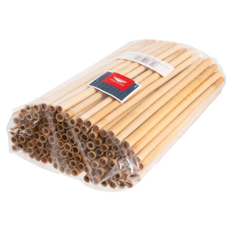 25 Cm Paderno Cannucce 9 10 Mm In Bambu Set 110 Pz