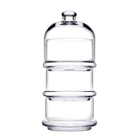 12 Cm Pasabahce Patisserie Coppette Con Cupola Impilabili In Vetro Set 3 Pezzi