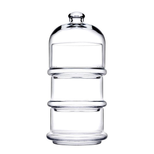 12 Cm Pasabahce Patisserie Coppette Con Cupola Impilabili In Vetro Set 3 Pezzi