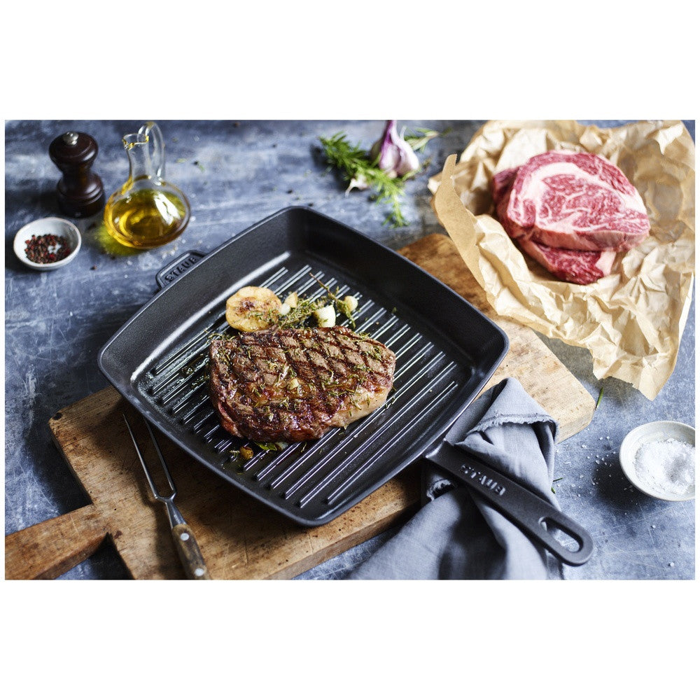 30 cm - Staub Grill Pans Bistecchiera Quadrata In Ghisa