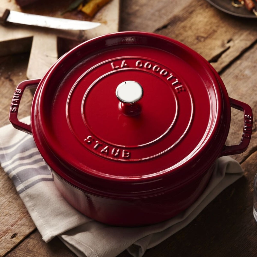 28 cm - Staub Cocotte Casseruola Rotonda In Ghisa Smaltata