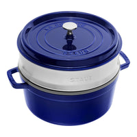 26 cm - Staub Cocotte Casseruola Rotonda In Ghisa Smaltata Con Cestello Vapore
