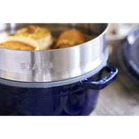 26 cm - Staub Cocotte Casseruola Rotonda In Ghisa Smaltata Con Cestello Vapore