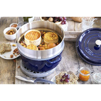 26 cm - Staub Cocotte Casseruola Rotonda In Ghisa Smaltata Con Cestello Vapore