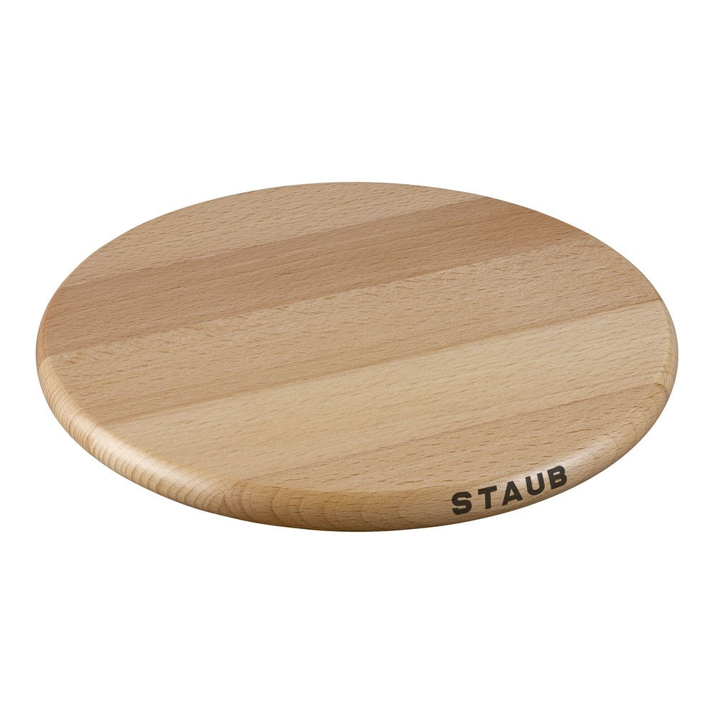 23 cm - Staub Specialities Sottopentola Magnetico Rotondo In Legno Di Faggio