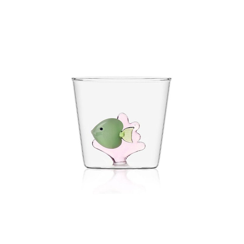35 Cl Ichendorf Marine Garden Bicchiere Acqua Pesce Con Alga In Vetro Borosilicato