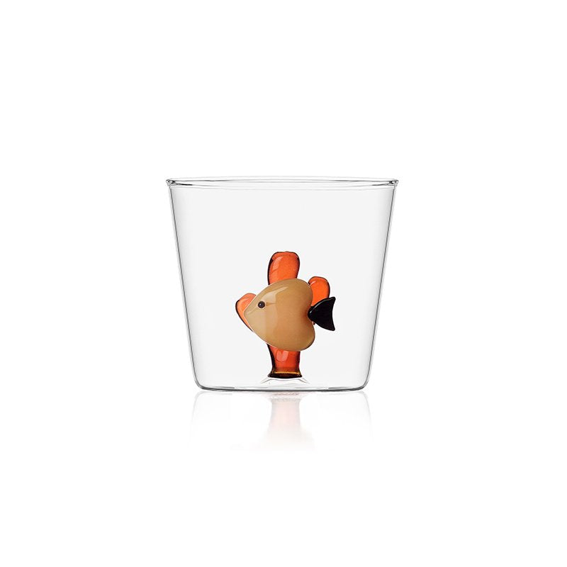 35 Cl Ichendorf Marine Garden Bicchiere Acqua Pesce Con Alga In Vetro Borosilicato