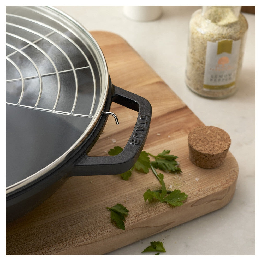30 cm - Staub Specialities Wok Con Coperchio Rotondo In Ghisa