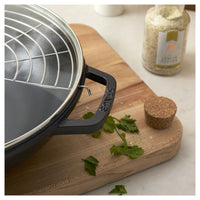30 cm - Staub Specialities Wok Con Coperchio Rotondo In Ghisa