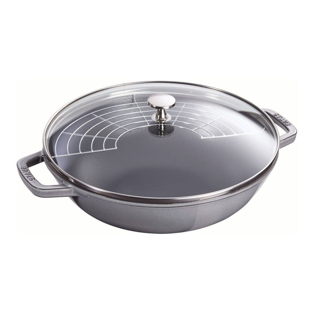 30 cm - Staub Specialities Wok Con Coperchio Rotondo In Ghisa