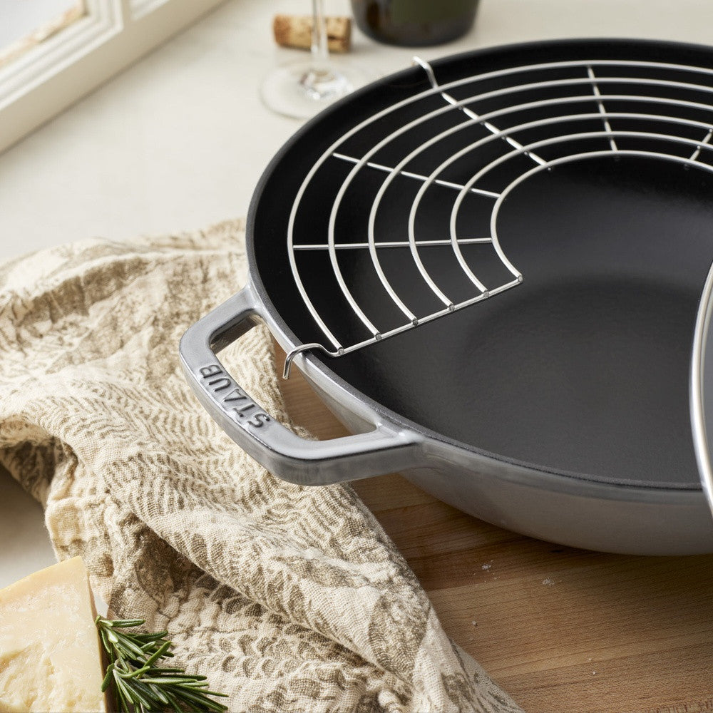 30 cm - Staub Specialities Wok Con Coperchio Rotondo In Ghisa