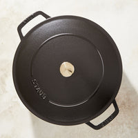 24 cm - Staub Braisers Tegame Basso Chistera Rotondo In Ghisa